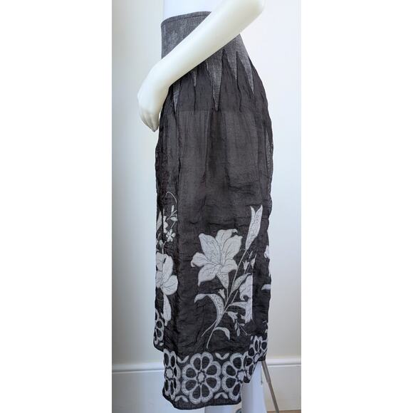 Anthropologie Lapis Convertible Smocked Tube Dress / Skirt OS Boho Floral Midi - Picture 7 of 9